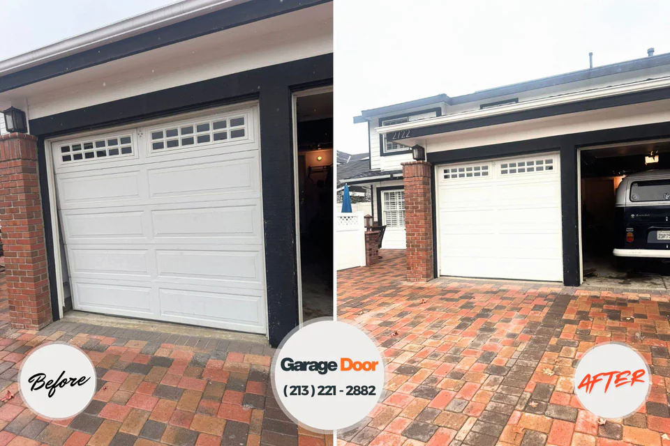 Before and after: garage door repair Glenville, WV